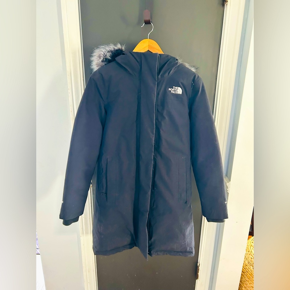 The North Face Black Parka with Fur Trim